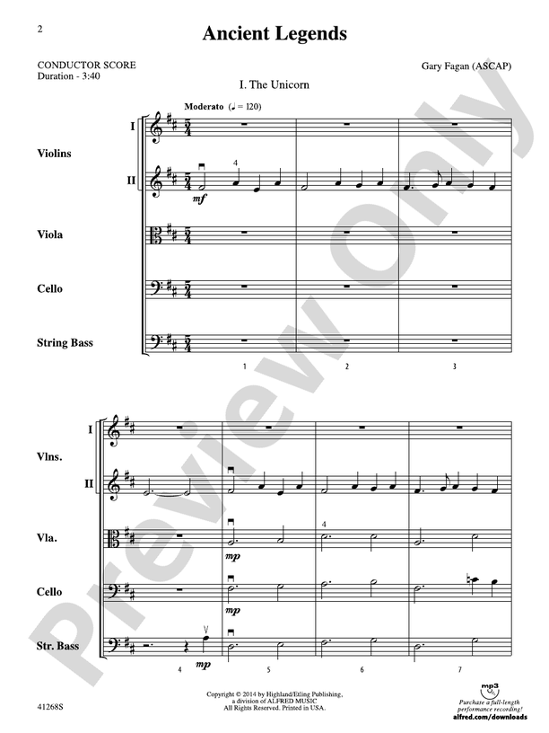 Ancient Legends – String Orchestra Conductor Score & Parts (Digital Download)