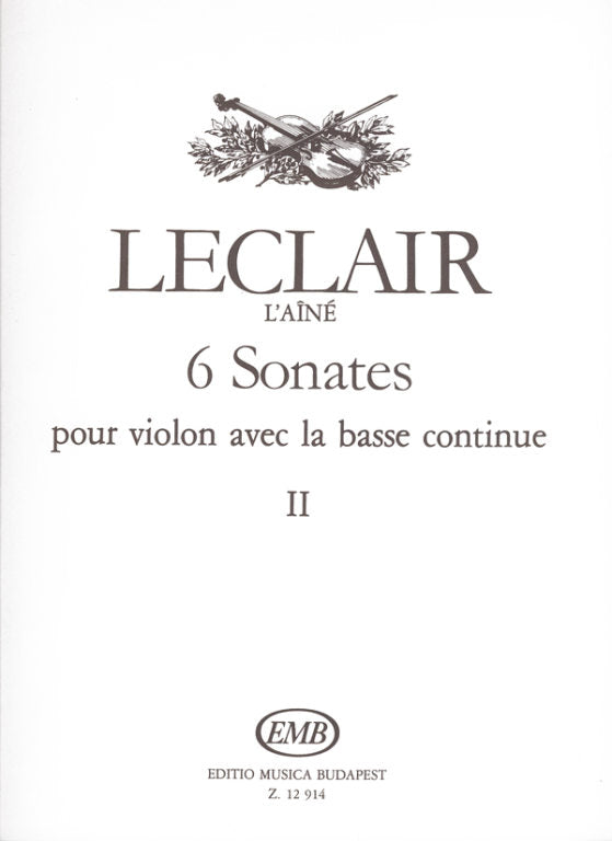 LeClair - 6 Sonatas Volume 2 - Violin/Piano Accompaniment EMB Z12914