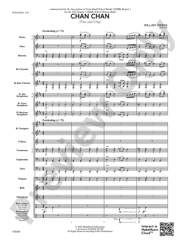 Chan Chan – Concert Band Conductor Score & Parts (Digital Download)
