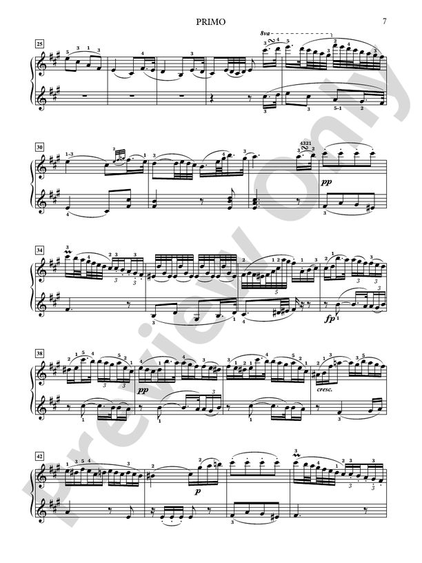Schubert - Rondo in A Major, Opus 107, D. 951 - 1 Piano, 4 Hands (Digital Download)