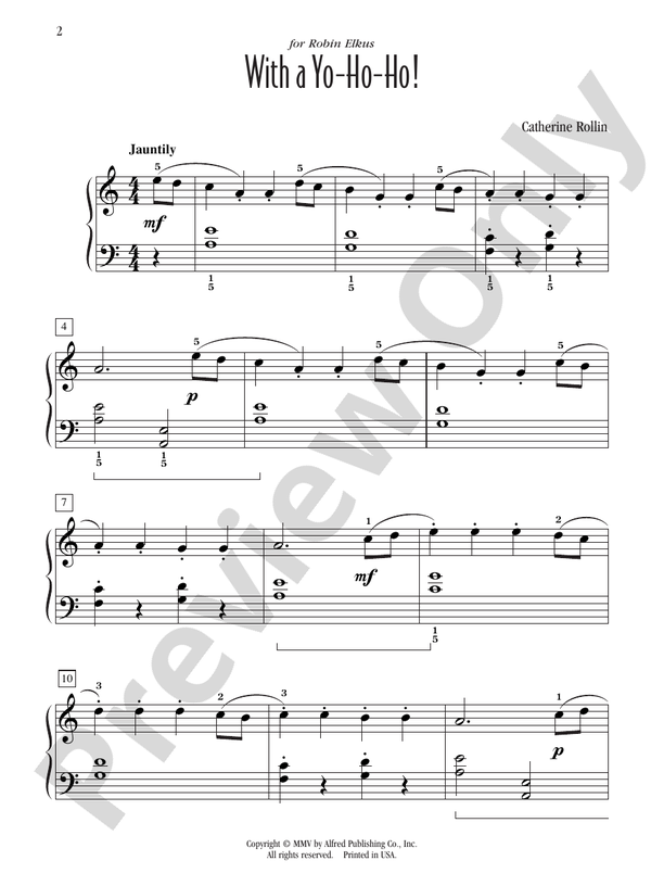 With a Yo-Ho-Ho! - Piano (Digital Download)