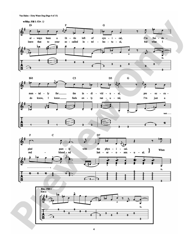 Dirty Water Dog - Guitar TAB (Digital Download)