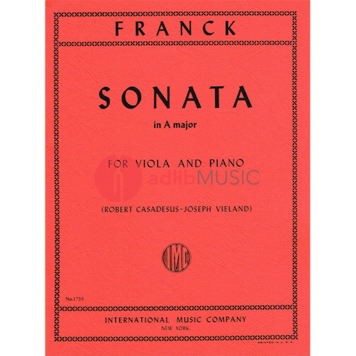 Franck - Sonata in Amaj - Viola/Piano Accompaniment IMC 302331307