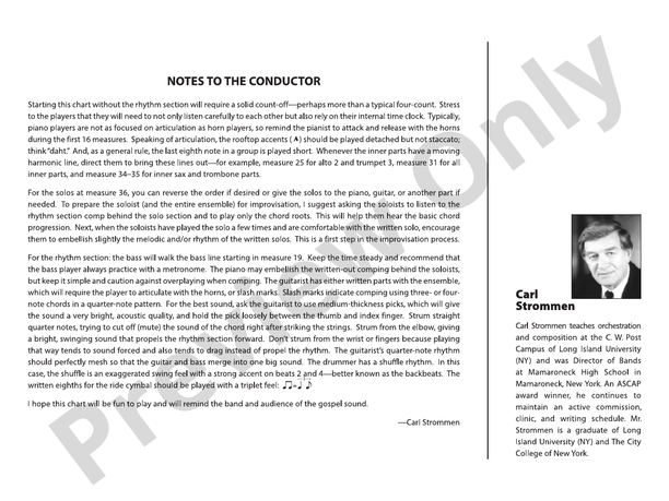Gospel – Jazz Ensemble Conductor Score & Parts (Digital Download)