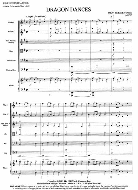 Dragon Dances - String Orchestra Gr. 2 - Soon Hee Newbold - FJH Developing Strings - Score/Parts