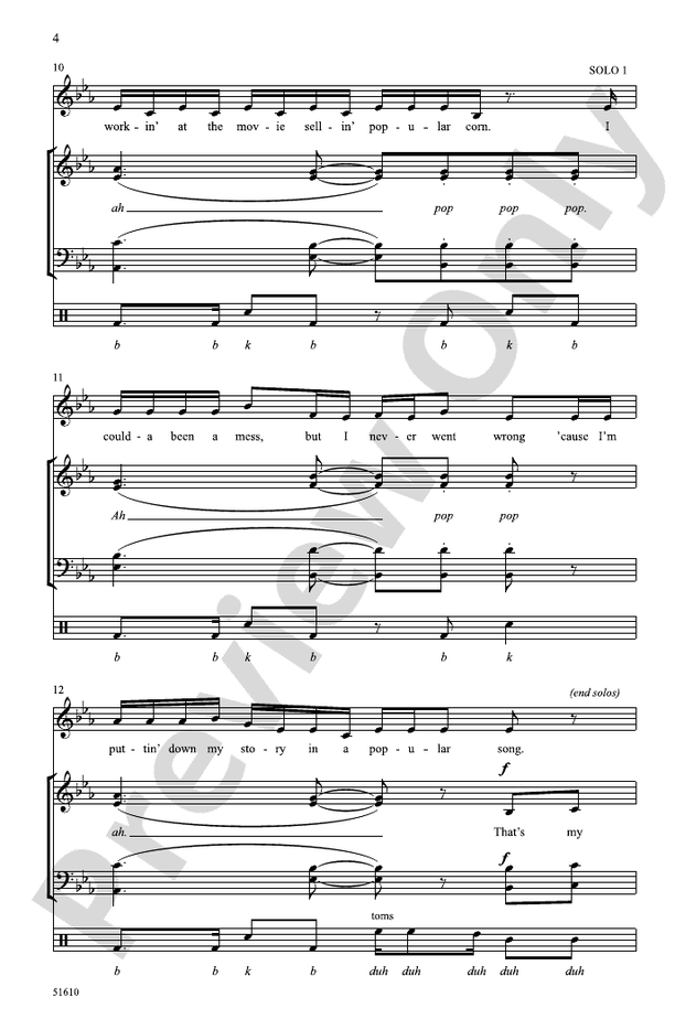 Popular Song - SATB Choral Octavo (Digital Download)