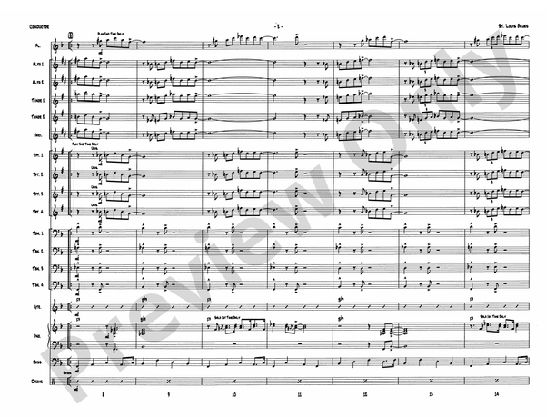 St. Louis Blues (Arr. John Denton) - Jazz Ensemble Conductor Score & Parts (Digital Download)