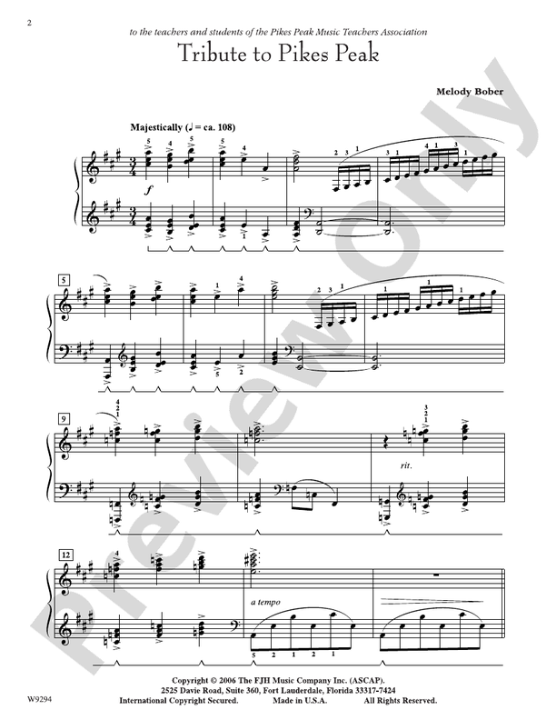 Tribute to Pikes Peak - Piano (Digital Download)