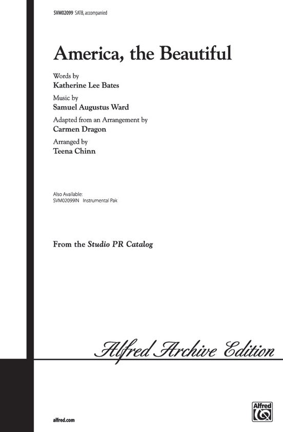 America, the Beautiful - Arr. Dragon/Chinn - SATB Choral Octavo (Digital Download)