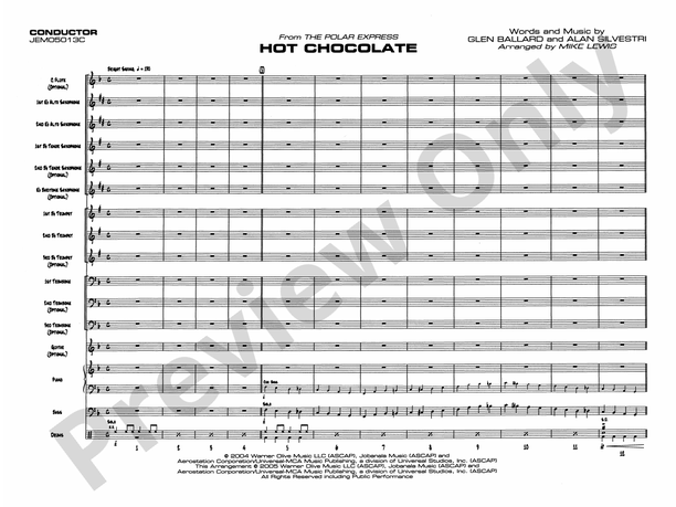 Hot Chocolate (from The Polar Express) - Jazz Ensemble Conductor Score & Parts (Digital Download)