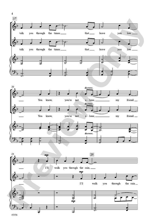 I'll Walk You Through the Rain – 2-Part Choral Octavo (Digital Download)