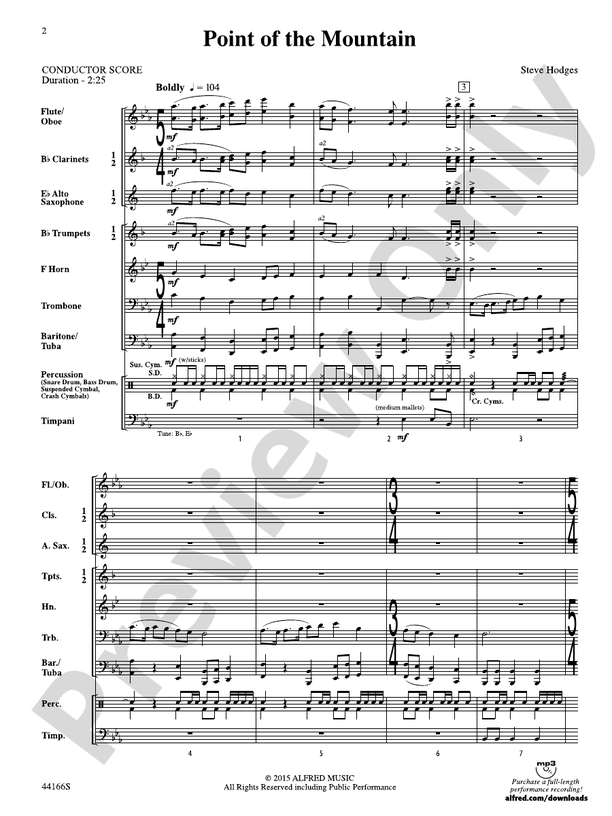 Point of the Mountain - Concert Band Conductor Score & Parts (Digital Download)