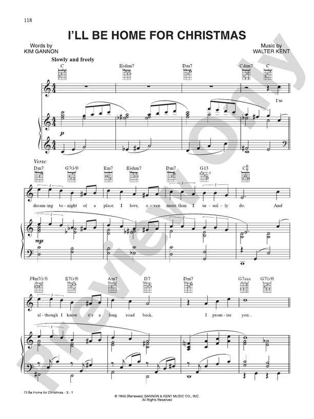 I'll Be Home for Christmas - PVG - Walter Kent (Digital Download)