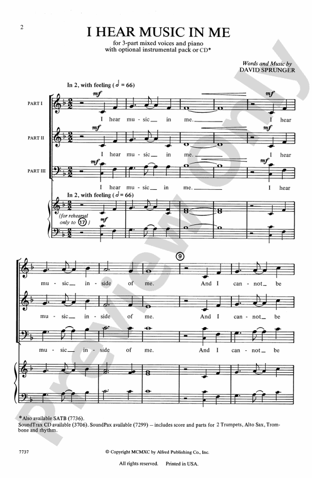 I Hear Music in Me – 3-Part Mixed Choral Octavo (Digital Download)