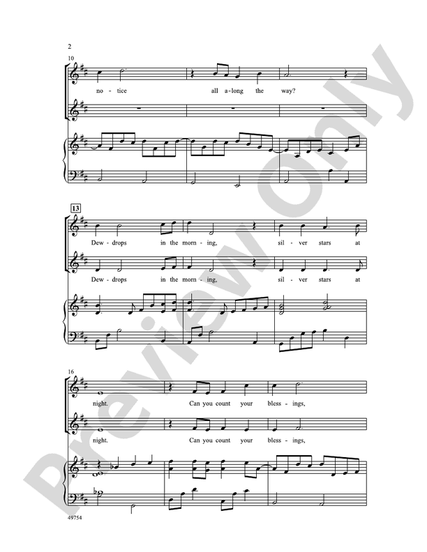 Count Your Blessings - 2 Part Treble Choral Octavo (Digital Download)