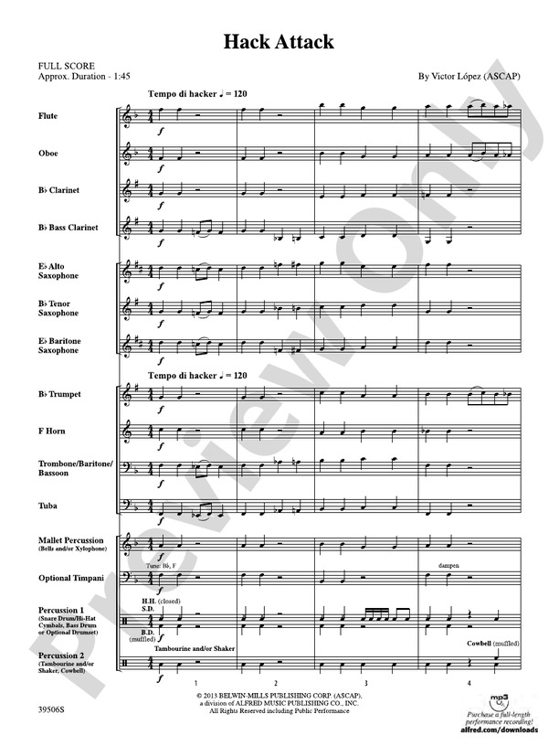 Hack Attack - Concert Band Conductor Score & Parts (Digital Download)