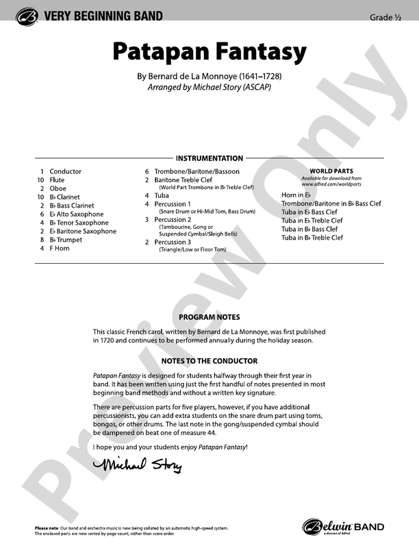 Patapan Fantasy - Concert Band Conductor Score & Parts (Digital Download)