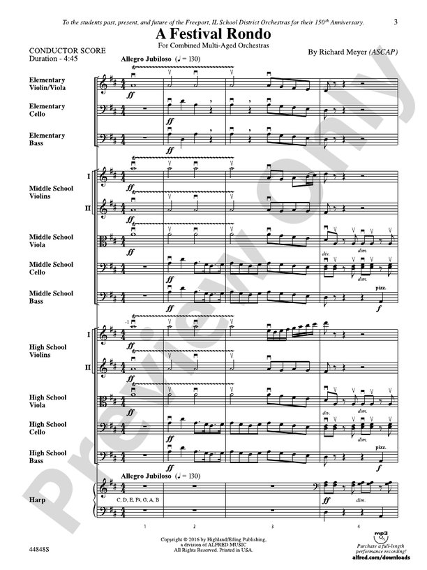 A Festival Rondo - String Orchestra Conductor Score & Parts (Digital Download)