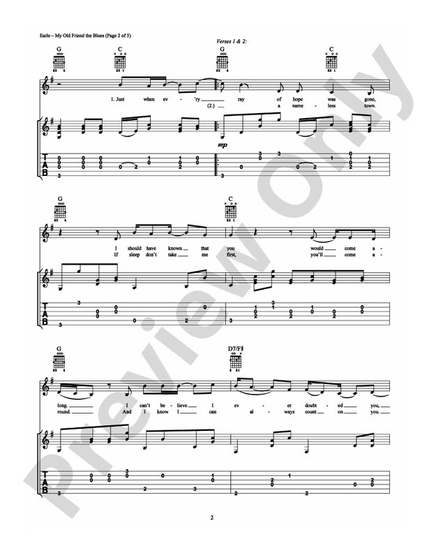 My Old Friend The Blues - Guitar TAB (Digital Download)