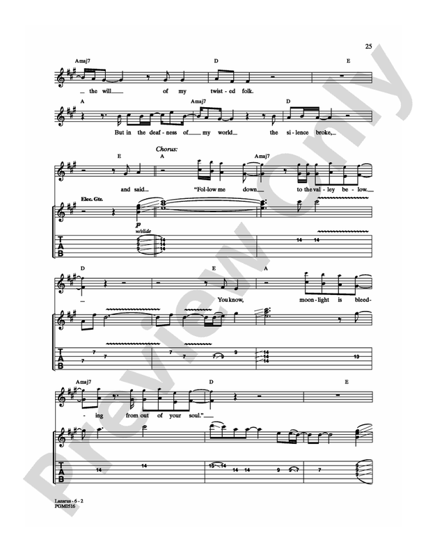 Lazarus - Guitar TAB (Digital Download)