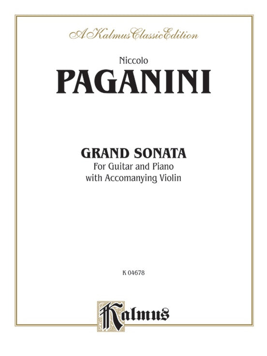 Paganini: Grand Sonata for Guitar and Piano with Accompanying Violin - Guitar (Digital Download)