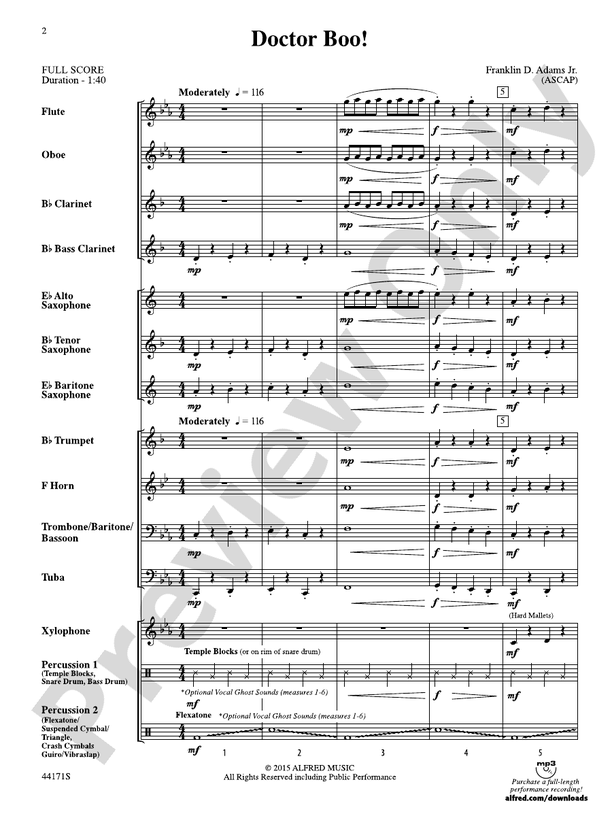 Doctor Boo! - Concert Band Conductor Score & Parts (Digital Download)