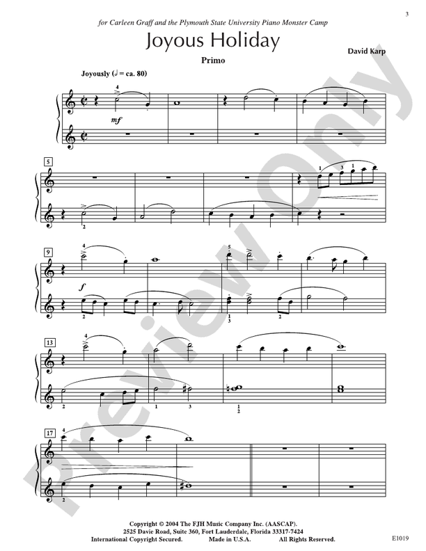 Joyous Holiday - DSM-DE1019 - 1 Piano, 4 Hands (Digital Download)