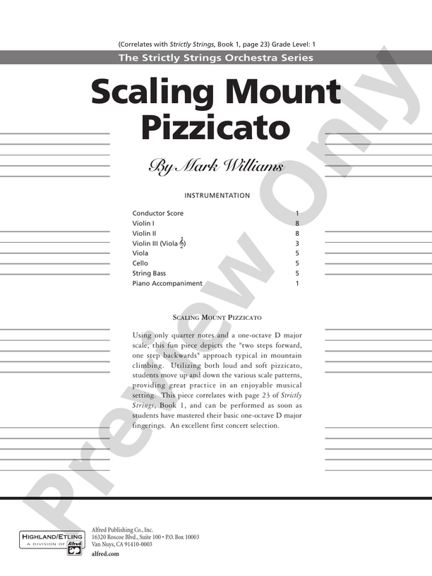 Scaling Mount Pizzicato – String Orchestra Conductor Score & Parts (Digital Download)