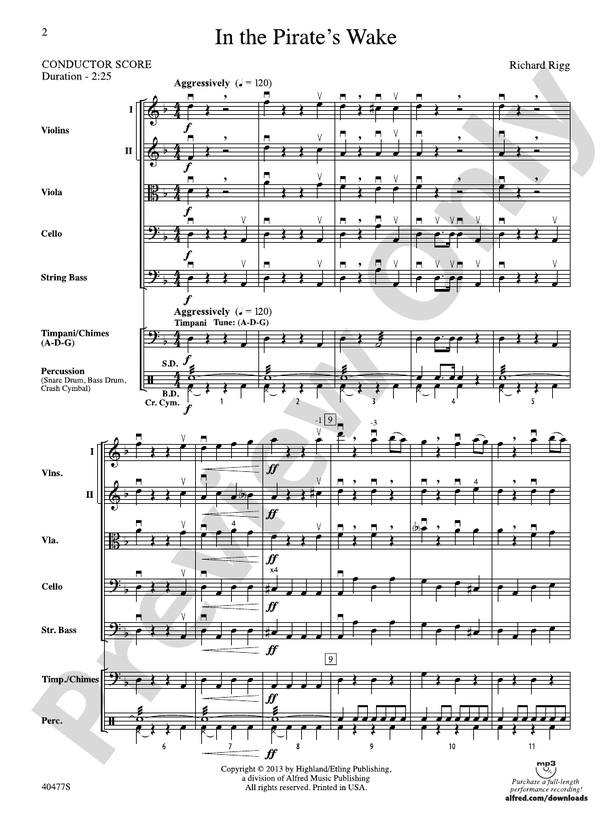 In the Pirate's Wake – String Orchestra Conductor Score & Parts (Digital Download)