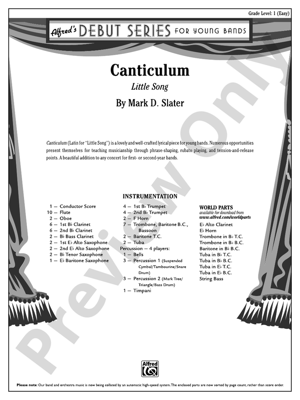 Canticulum - Concert Band Conductor Score & Parts (Digital Download)