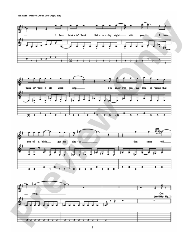 One Foot Out the Door - Guitar TAB (Digital Download)