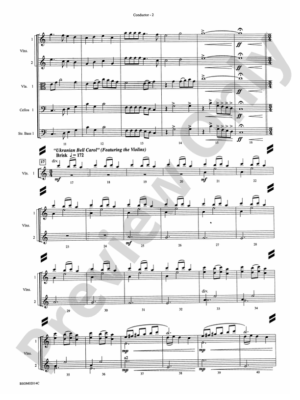 Christmas in the Round (A Holiday Prism for String Orchestra) – String Orchestra Conductor Score & Parts (Digital Download)