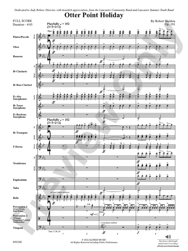 Otter Point Holiday - Concert Band Conductor Score & Parts (Digital Download)
