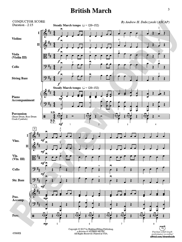 British March - String Orchestra Conductor Score & Parts (Digital Download)