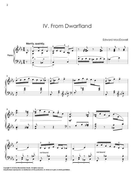 Macdowell - Forgotten fairy tales, Op.4 - Piano Solo Mondschein MSP528497