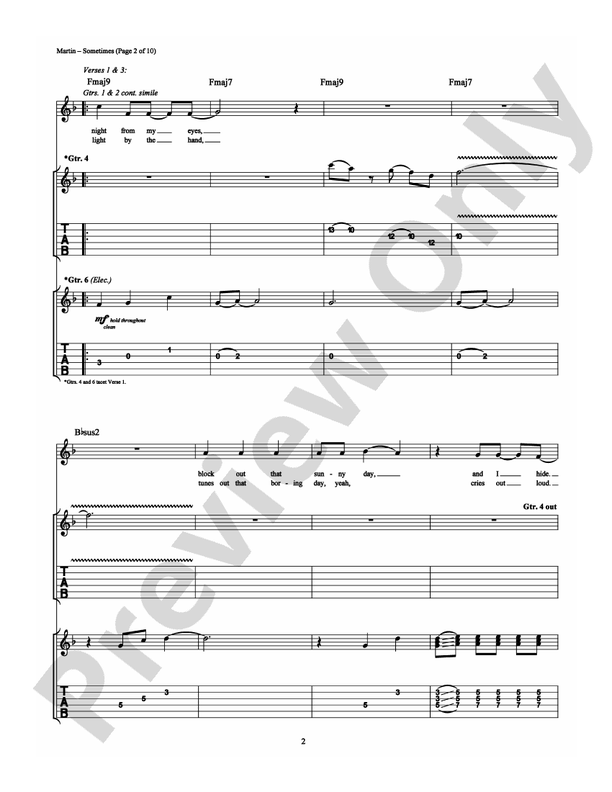 Sometimes - Guitar TAB (Digital Download)