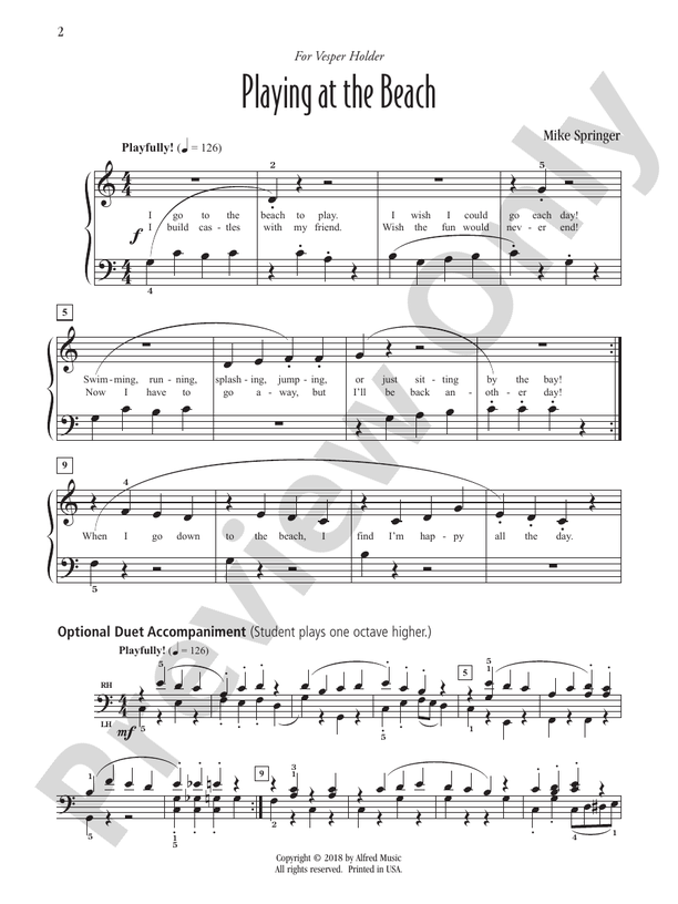 Playing at the Beach - Piano (Digital Download)