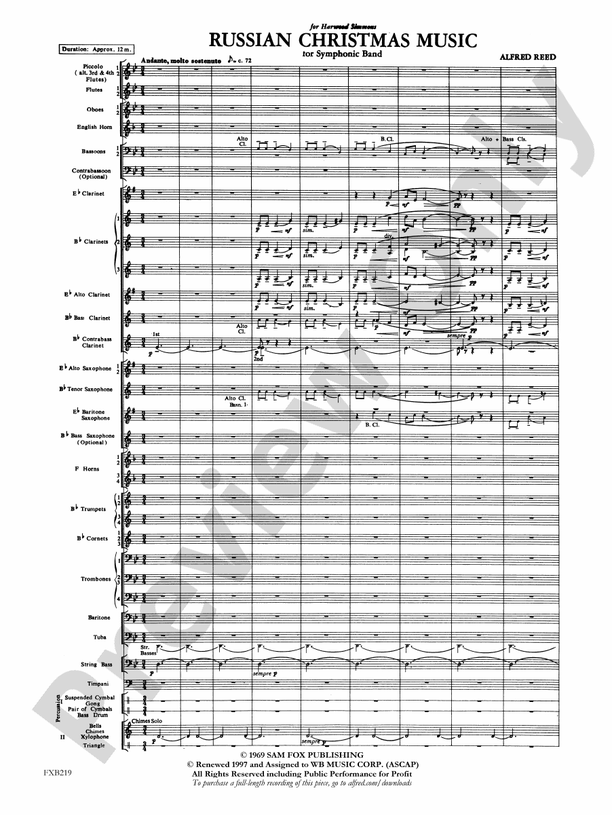 Russian Christmas Music (Grade 5) - Concert Band Conductor Score & Parts (Digital Download)