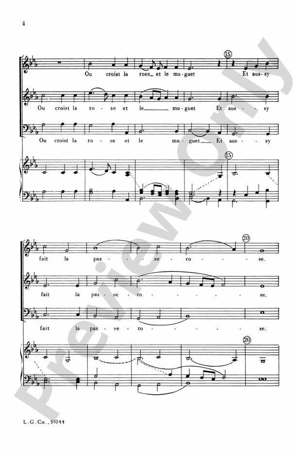 L'Amour De Moy – TTBB Choral Octavo (Digital Download)