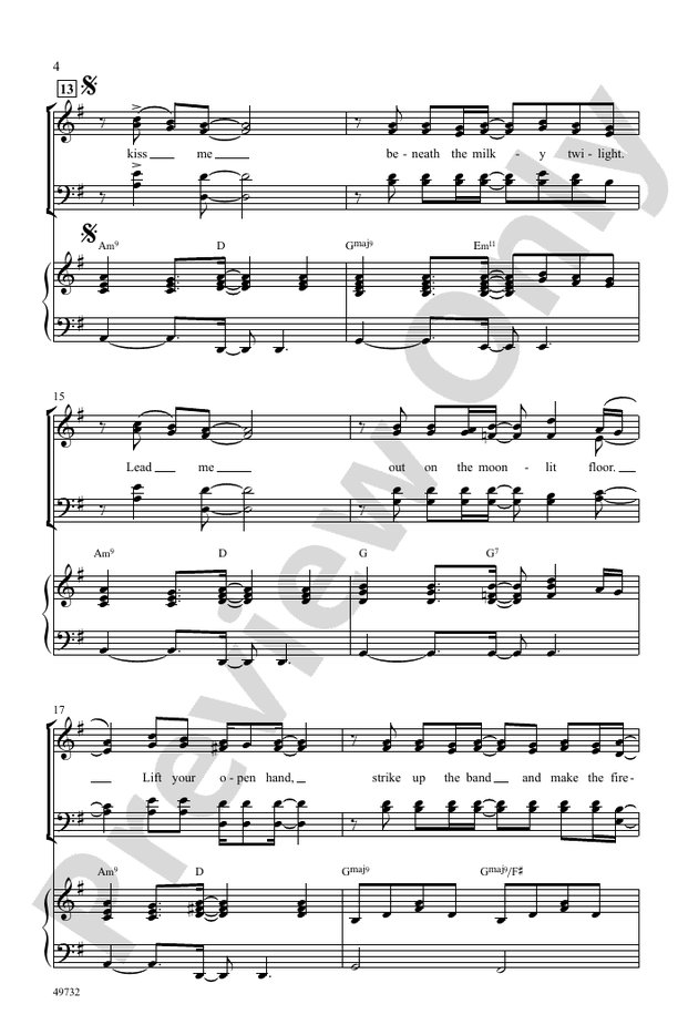 Kiss Me - SATB Choral Octavo (Digital Download)
