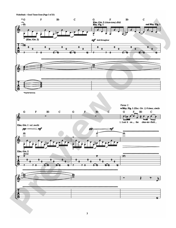 Good Times Gone - Guitar TAB (Digital Download)