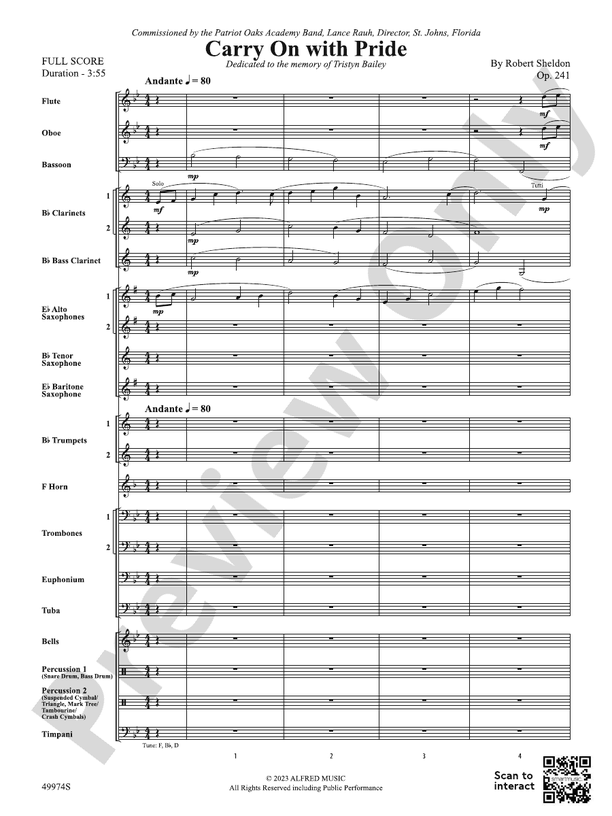 Carry On with Pride - Concert Band Conductor Score & Parts (Digital Download)