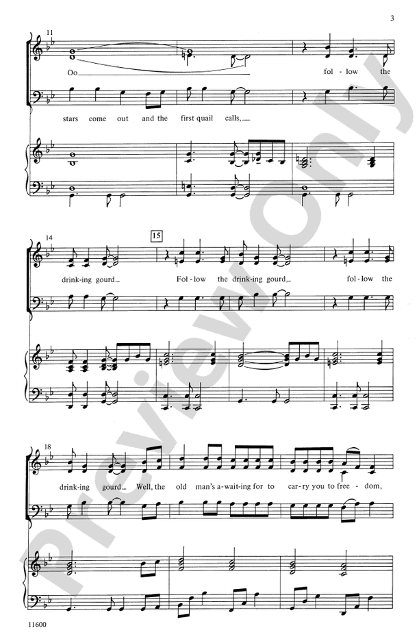 Follow the Drinking Gourd - Arr. Jay Althouse – SAB Choral Octavo (Digital Download)