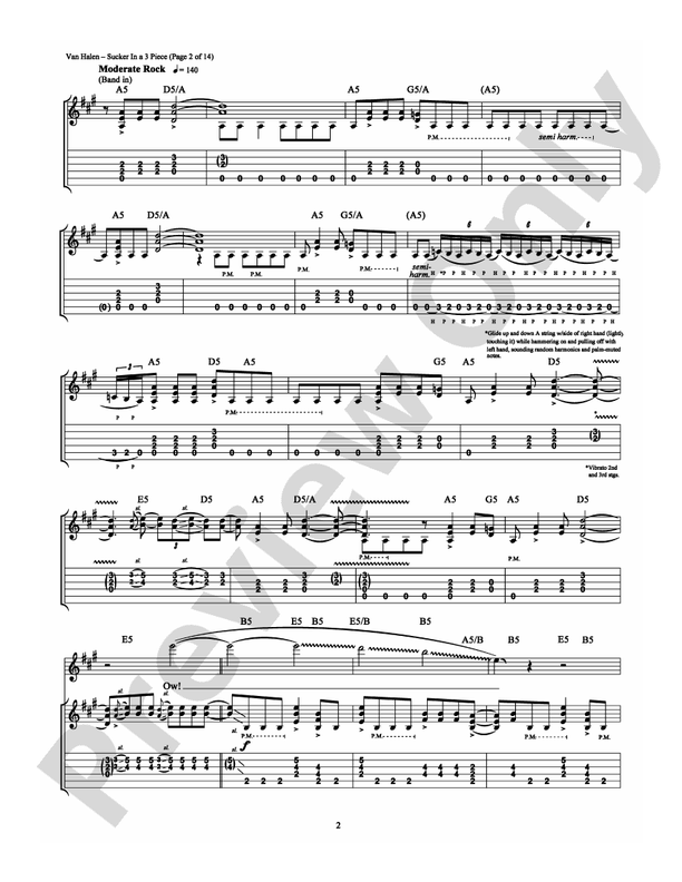 Sucker in a 3 Piece - Guitar TAB (Digital Download)