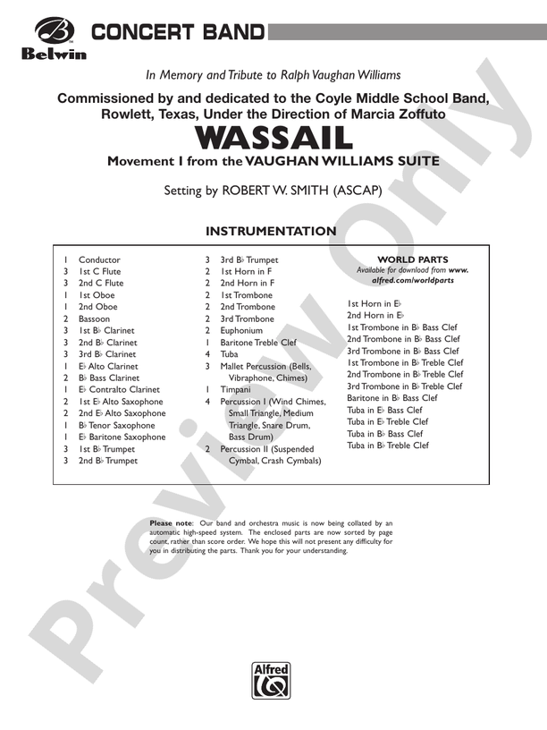 Wassail - Concert Band Conductor Score & Parts (Digital Download)