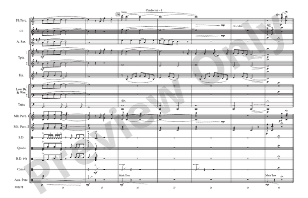 For Your Eyes Only / Goldfinger – Marching Band Conductor Score & Parts (Digital Download)