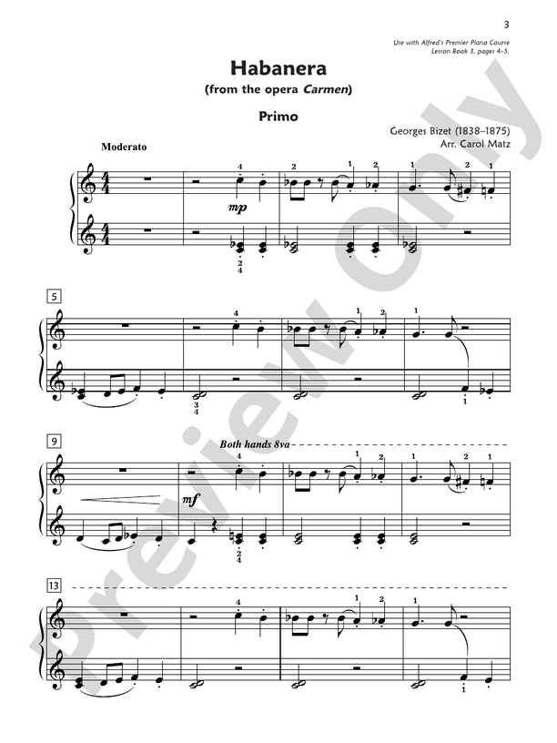 Premier Piano Course, Duet 3 - 1 Piano, 4 Hands (Digital Download)