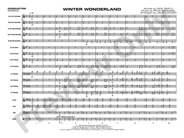 Winter Wonderland (Grade 3) - Jazz Ensemble Conductor Score & Parts (Digital Download)