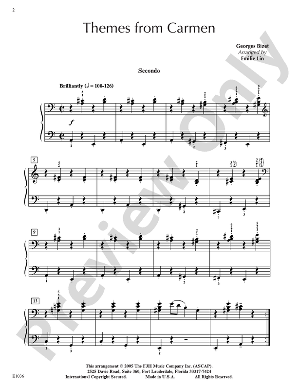 Themes from Carmen - Piano (Digital Download)