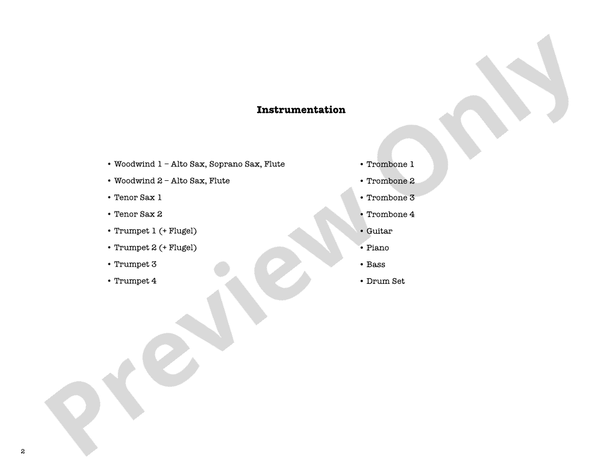 Brown Shuffle – Jazz Ensemble Conductor Score & Parts (Digital Download)